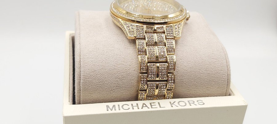  Shop Authentic Michael Kors Lauryn Crystals Gold Dial Gold Steel Strap Watch For Women - MK3930 - Luxxuri
