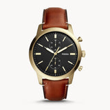  Shop Authentic Fossil Townsman Chronograph Black Dial Brown Leather Strap Watch for Men - FS5338 - Luxxuri