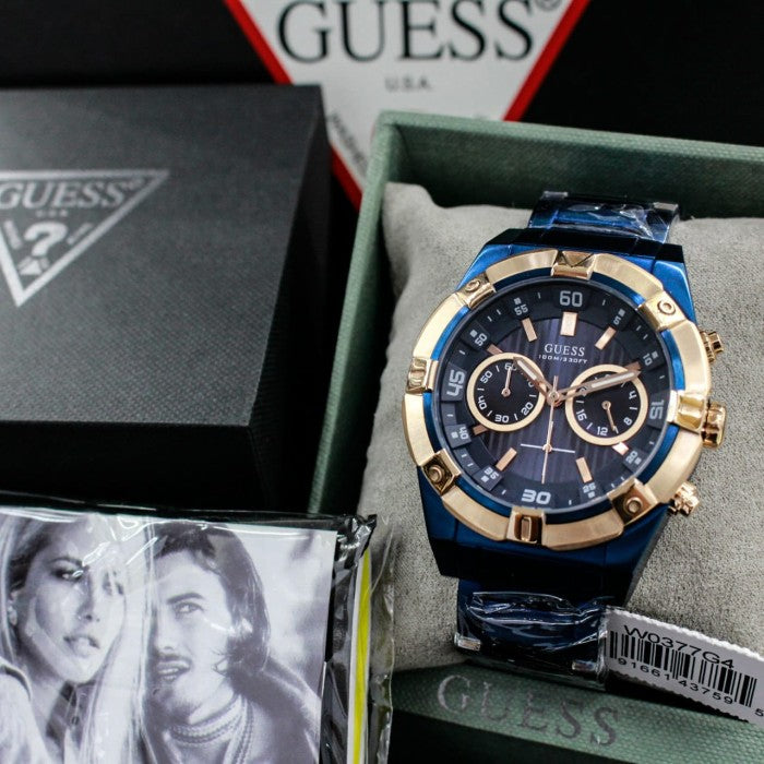  Shop Authentic Guess Jolt Analog Blue Dial Blue Steel Strap Watch for Men - W0377G4 - Luxxuri