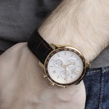  Shop Authentic Tissot Quickster Chronograph 42mm White Dial Brown Leather Strap Watch For Men - T095.417.36.037.00 - Luxxuri