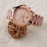  Shop Authentic Michael Kors Bradshaw Chronograph Pink Dial Two Tone Steel Strap Watch For Women - MK6830 - Luxxuri