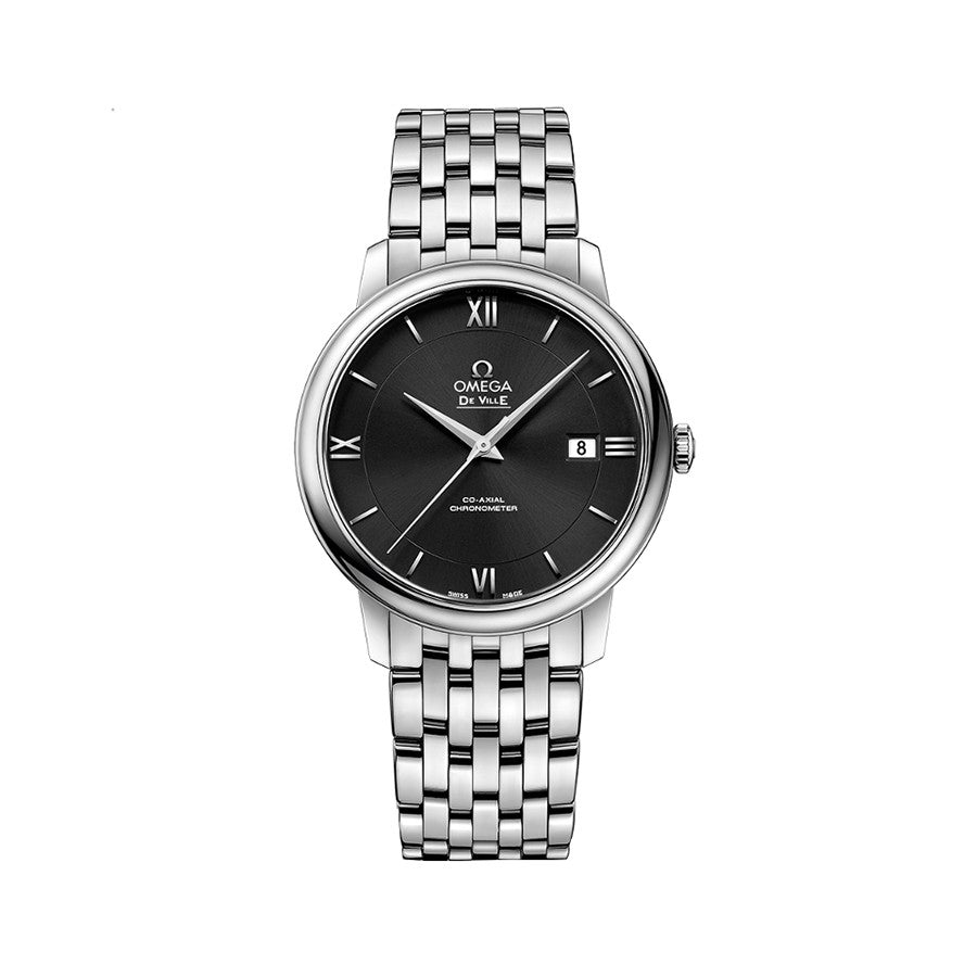  Shop Authentic Omega De Ville Prestige Co-Axial Black Dial Silver Steel Strap Watch for Men - 424.10.40.20.01.001 - Luxxuri