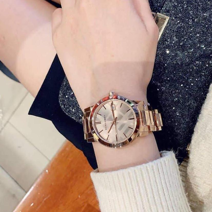  Shop Authentic Burberry The City Rose Gold Dial Rose Gold Steel Strap Watch for Women - BU9146 - Luxxuri