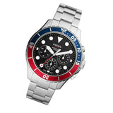  Shop Authentic Fossil FB-03 Chronograph Black Dial Silver Steel Strap Watch for Men - FS5767 - Luxxuri
