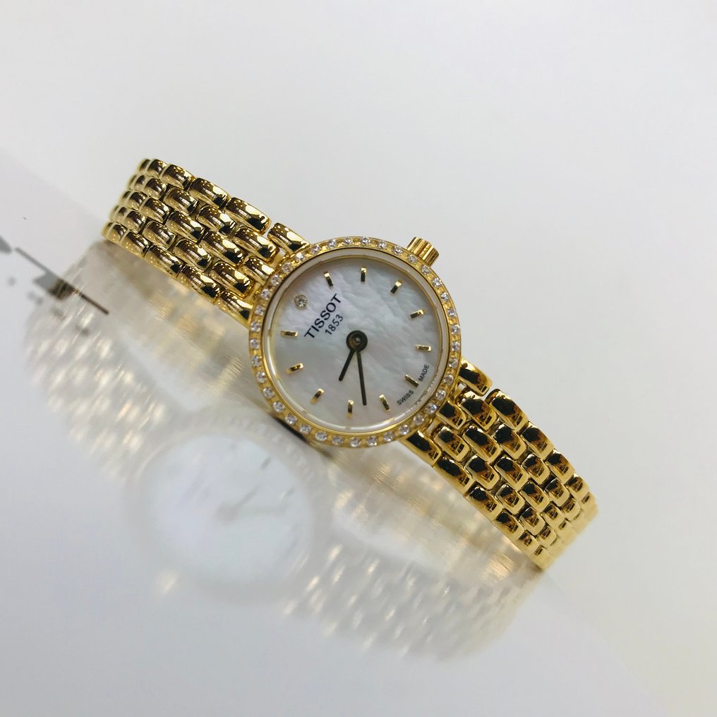 Shop Authentic Tissot T-Lady Lovely Mother of Pearl Dial Gold Steel Strap Watch For Women - T058.009.63.116.00 - Luxxuri