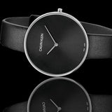  Shop Authentic Calvin Klein Full Moon Black Dial Black Leather Strap Watch for Women - K8Y231C1 - Luxxuri