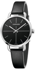  Shop Authentic Calvin Klein Even Black Dial Black Leather Strap Watch for Women  - K7B231CZ - Luxxuri