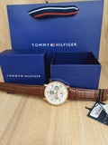  Shop Authentic Tommy Hilfiger Keagan Quartz Silver Dial Brown Leather Strap Watch for Men - 1791291 - Luxxuri