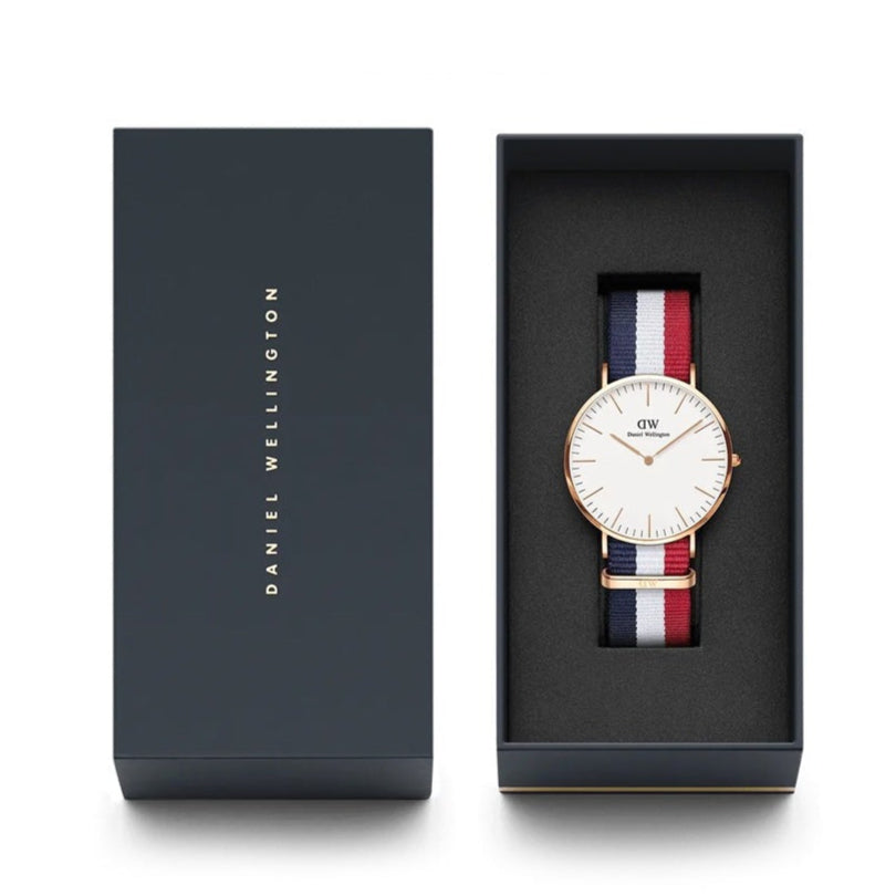  Shop Authentic Daniel Wellington Classic Cambridge White Dial Two Tone NATO Strap Watch For Men - DW00100003 - Luxxuri