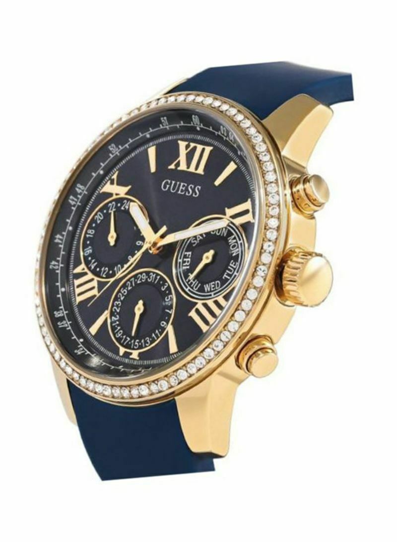  Shop Authentic Guess Sunrise Blue Dial with Diamonds Blue Rubber Strap Watch For Women - W0616L2 - Luxxuri
