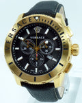  Shop Authentic Versace Casual Chronograph Black Dial Black Leather Strap Watch for Men - VERG003-18 - Luxxuri