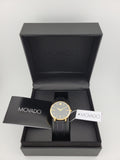  Shop Authentic Movado Ultra Slim Black Dial Black Leather Strap Watch For Women - 0607091 - Luxxuri
