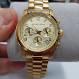  Shop Authentic Michael Kors Runway Gold Dial Gold Stainless Steel Strap Watch for Women - MK5055 - Luxxuri