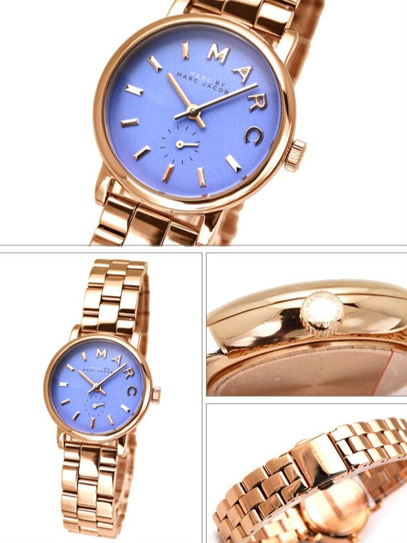  Shop Authentic Marc Jacobs Mini Baker Blue Dial Rose Gold Steel Strap Watch for Women - MBM3285 - Luxxuri