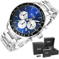  Shop Authentic Hugo Boss Chronograph Blue Dial Silver Steel Strap Watch for Men - 1513630 - Luxxuri