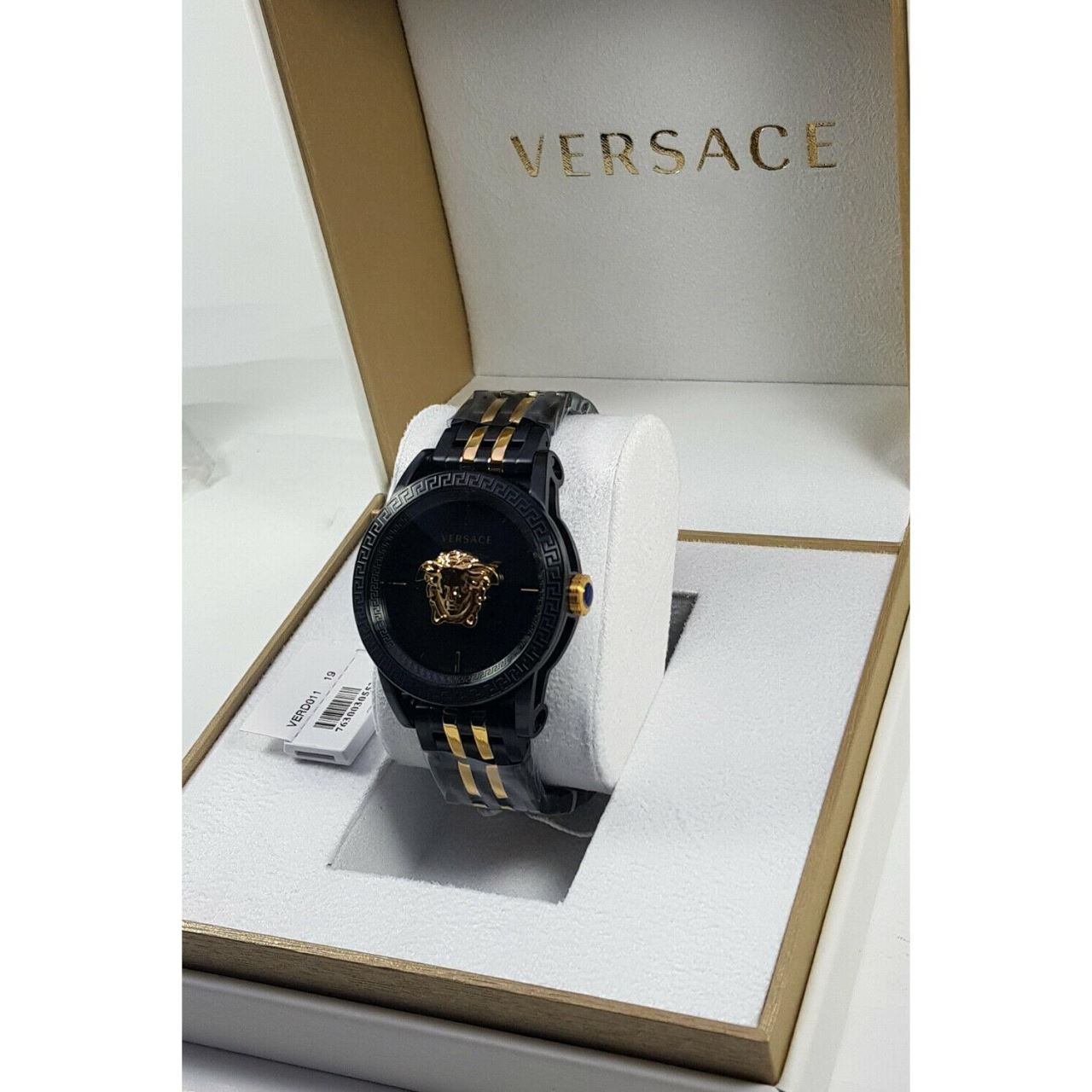  Shop Authentic Versace Palazzo Empire Black Dial Two Tone Steel Strap Watch for Men - VERD01119 - Luxxuri