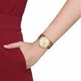 Shop Authentic Michael Kors Runway Gold Dial Brown Leather Strap Watch For Women - MK2256 - Luxxuri