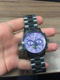  Shop Authentic Michael Kors Runway Chronograph Purple Dial Black Steel Strap Watch For Women - MK5954 - Luxxuri