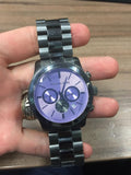  Shop Authentic Michael Kors Runway Chronograph Purple Dial Black Steel Strap Watch For Women - MK5954 - Luxxuri