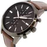  Shop Authentic Fossil Townsman Chronograph Gray Dial Brown Leather Strap Watch for Men - FS5522 - Luxxuri