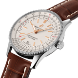  Shop Authentic Breitling Navitimer Automatic 41 White Dial Brown Leather Strap Watch for Men - A17326211G1P2 - Luxxuri