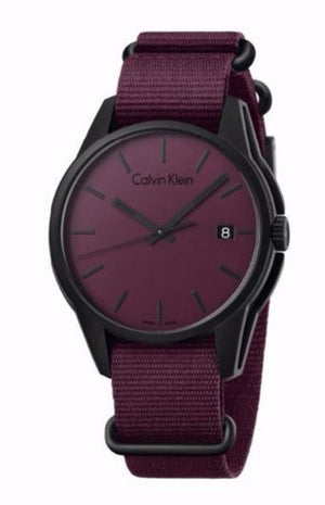  Shop Authentic Calvin Klein Tone Maroon Dial Maroon NATO Strap Watch for Men - K7K514UP - Luxxuri