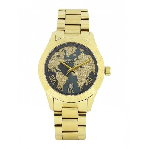  Shop Authentic Michael Kors Layton Pave Blue Dial Gold Steel Strap Watch for Women - MK6243 - Luxxuri