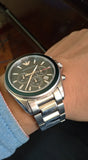  Shop Authentic Emporio Armani Sportivo Chronograph Blue Dial Silver Steel Strap Watch For Men - AR6090 - Luxxuri