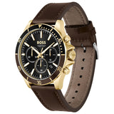  Shop Authentic Hugo Boss Troper Chronograph Black Dial Brown Leather Strap Watch For Men - 1514100 - Luxxuri