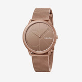  Shop Authentic Calvin Klein Minimal Quartz Pink Gold Dial Pink Gold Mesh Bracelet Watch for Men - K3M11TFK - Luxxuri