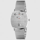  Shop Authentic Gucci Grip Quartz Silver Dial Silver Steel Strap Watch For Women - YA157410 - Luxxuri