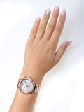 Michael Kors Sawyer Mother of Pearl White Dial Rose Gold Steel Strap Watch for Women - MK6282