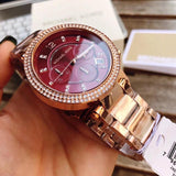  Shop Authentic Michael Kors Parker Chronograph Red Dial Rose Gold Steel Strap Watch For Women - MK6106 - Luxxuri
