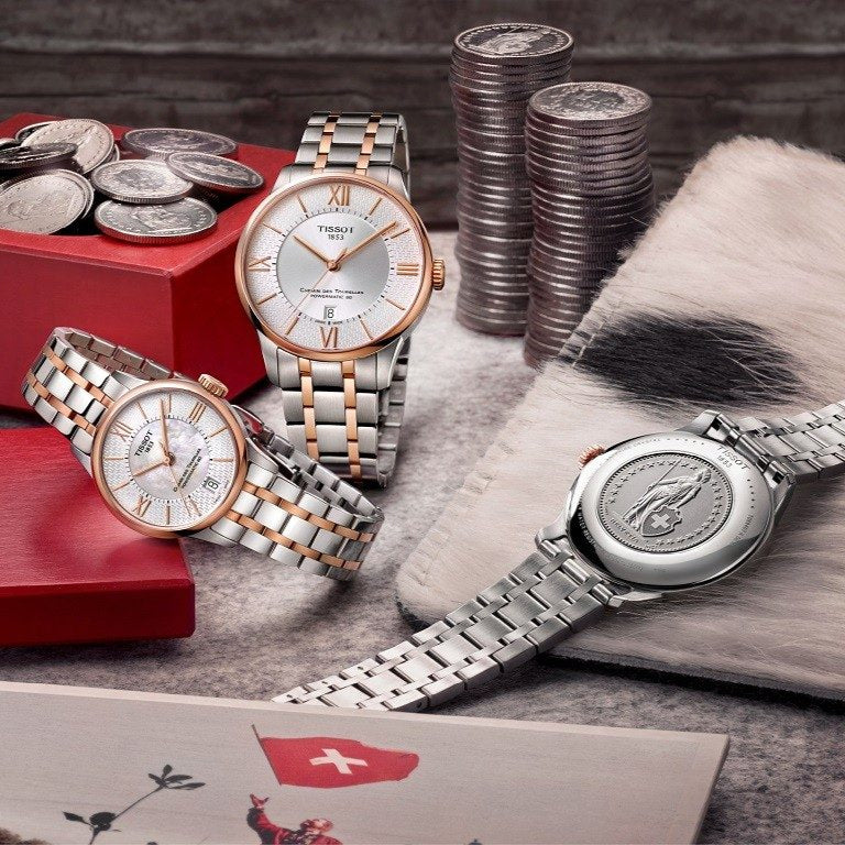  Shop Authentic Tissot Chemin des Tourelles Powermatic 80 Helvetic Pride Silver Dial Two Tone Steel Strap Watch for Men - T099.407.22.038.01 - Luxxuri