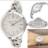  Shop Authentic Michael Kors Slim Runway Silver Dial Silver Steel Strap Watch for Women - MK3279 - Luxxuri