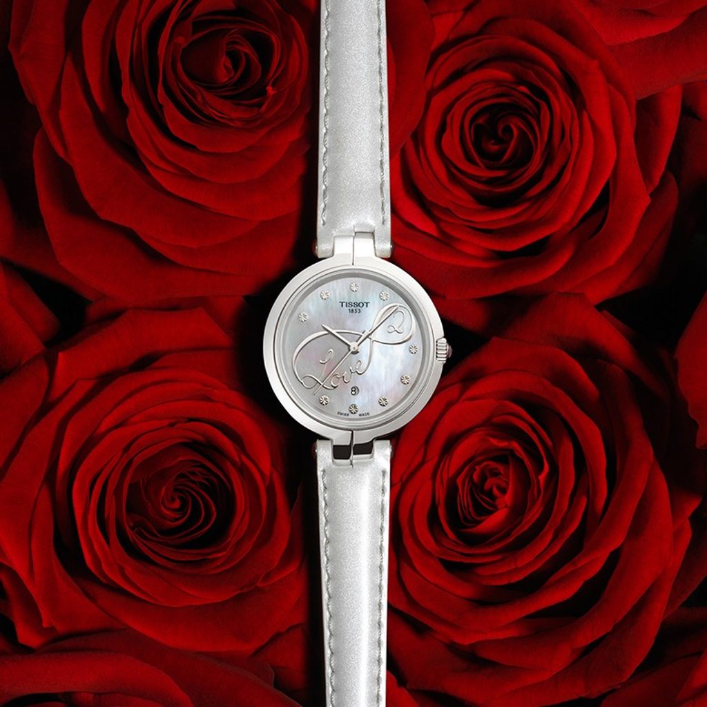  Shop Authentic Tissot T Trend Flamingo Valentines Mother of Pearl White Dial White Leather Strap Watch For Women - T094.210.16.111.01 - Luxxuri