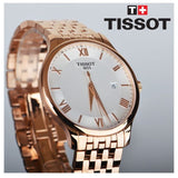  Shop Authentic Tissot T Classic Tradition White Dial Rose Gold Steel Strap Watch For Women - T063.610.33.038.00 - Luxxuri