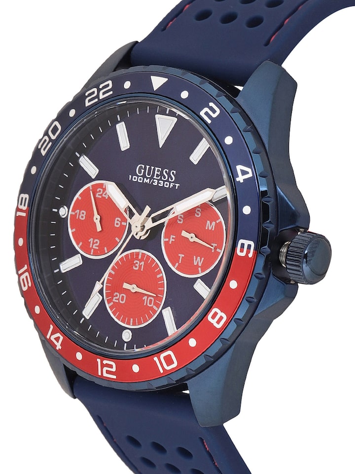  Shop Authentic Guess Odyssey Analog Blue Dial Blue Rubber Strap Watch For Men - W1108G1 - Luxxuri