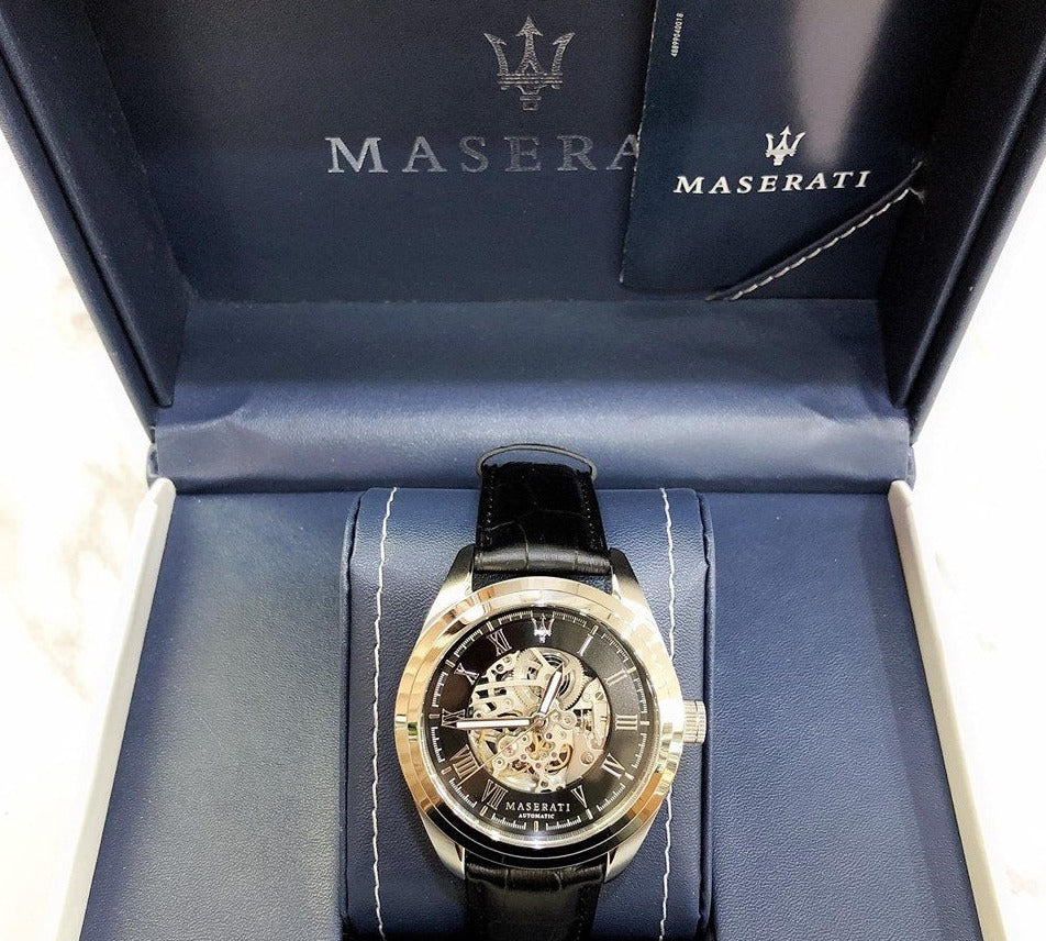  Shop Authentic Maserati Traguardo Automatic Black Dial Black Leather Strap Watch For Men - R8871612001 - Luxxuri