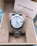  Shop Authentic Burberry The City White Dial Silver Steel Strap Watch for Women - BU9144 - Luxxuri