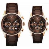  Shop Authentic Emporio Armani Sportivo Chronograph Brown Dial Brown Silicone Strap Watch For Men - AR5891 - Luxxuri