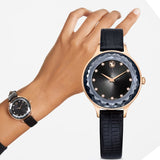  Shop Authentic Swarovski Octea Nova Black Dial Black Leather Strap Watch for Women - 5650033 - Luxxuri