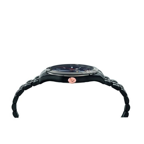  Shop Authentic Versace Hellenyium Analog Black Dial Black Steel Strap Watch For Men - VEVK00320 - Luxxuri