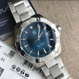  Shop Authentic Tag Heuer Aquaracer Quartz Blue Dial Silver Steel Strap Watch for Men - WAY1112.BA0928 - Luxxuri