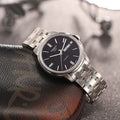 Tissot Automatics III Black Dial Silver Steel Strap Watch For Men - T065.430.11.051.00