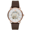  Shop Authentic Emporio Armani Meccanico Automatic White Dial Brown Leather Strap Watch For Men - AR60027 - Luxxuri