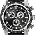  Shop Authentic Versace V Ray Chronograph Quartz Black Dial Black Leather Strap Watch For Men - VE2I00121 - Luxxuri