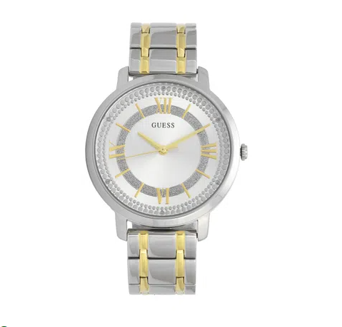 Shop Authentic Guess Montauk Silver Dial Two Tone Steel Strap Watch for Women - W0933L5 - Luxxuri