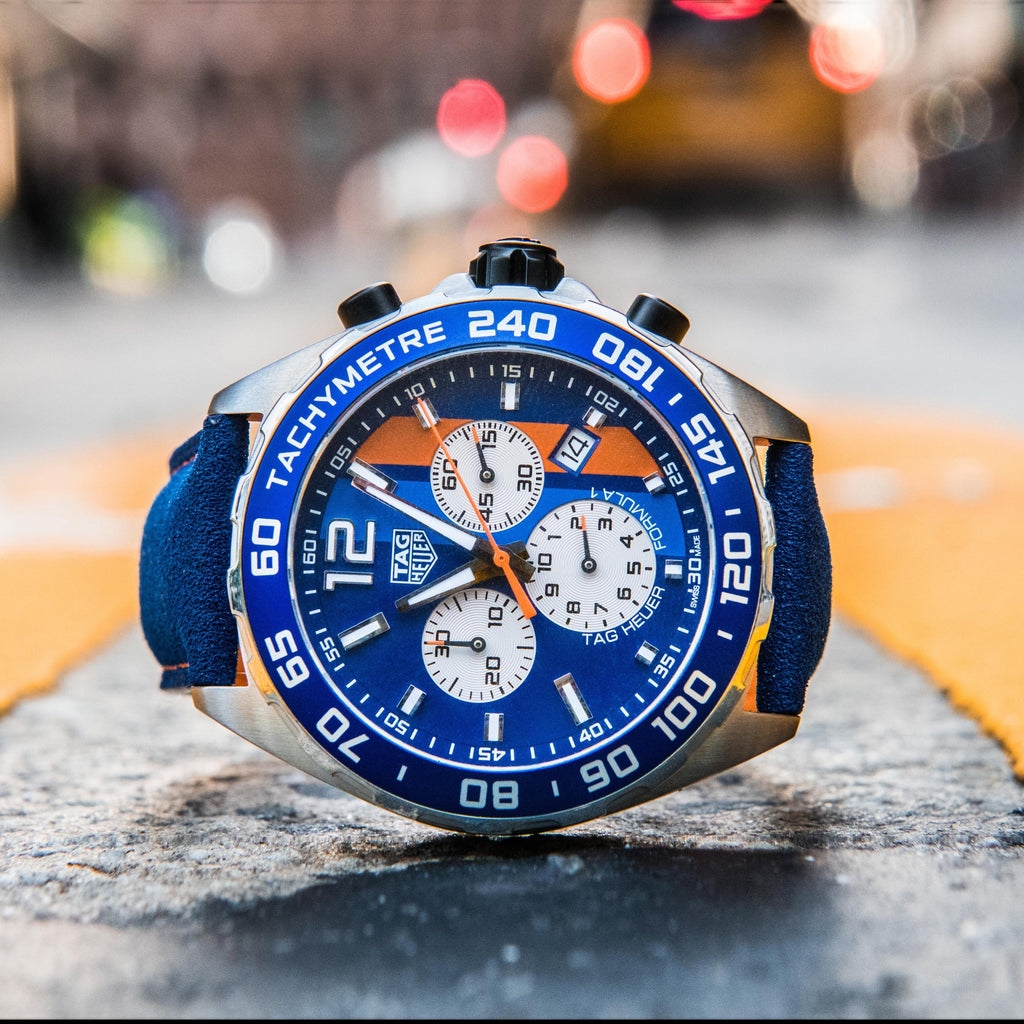  Shop Authentic Tag Heuer Formula 1 Gulf Edition Blue Dial Blue Leather Strap Watch for Men - CAZ101N.FC8243 - Luxxuri