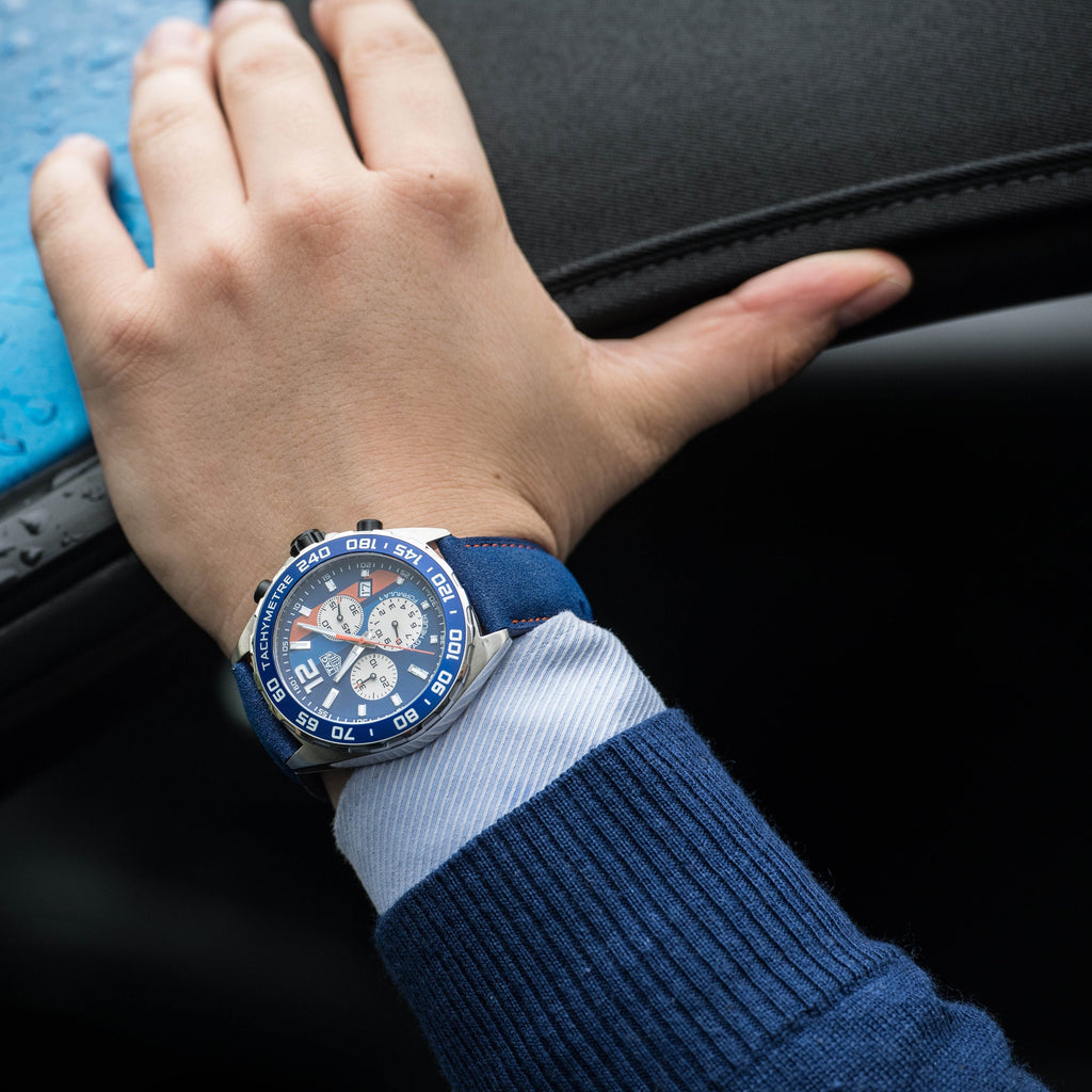  Shop Authentic Tag Heuer Formula 1 Gulf Edition Blue Dial Blue Leather Strap Watch for Men - CAZ101N.FC8243 - Luxxuri